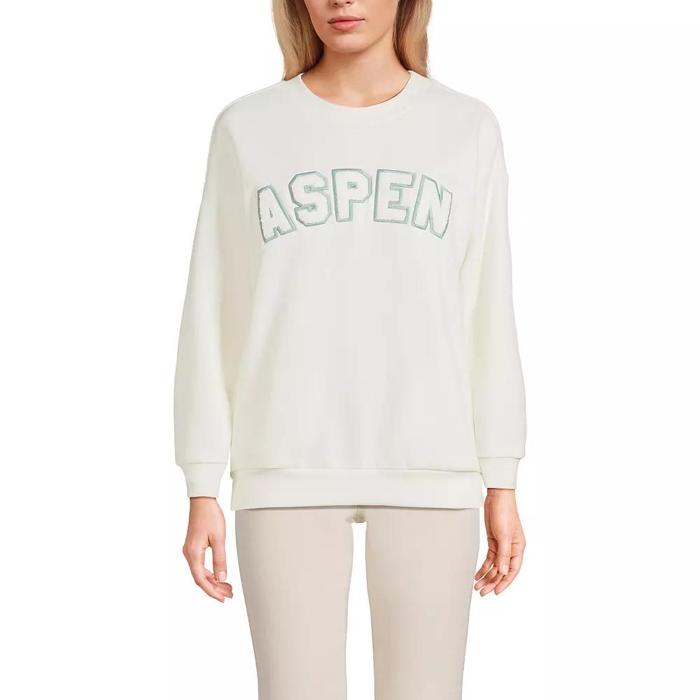 Women's Lands' End Modern Fit Crewneck Sweatshirt,  Product Image