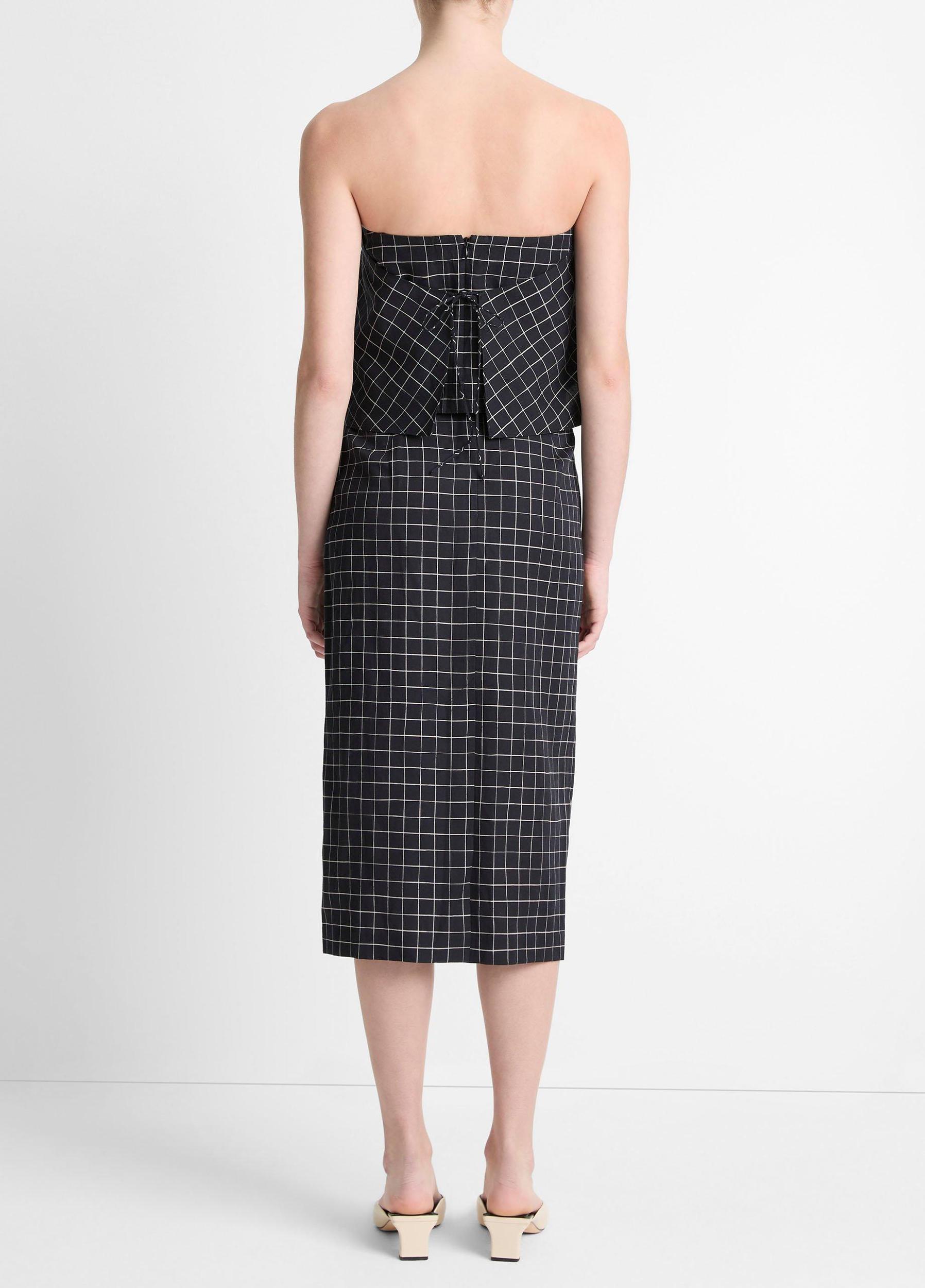 Trellis Plaid Cotton-Blend Pencil Skirt Product Image