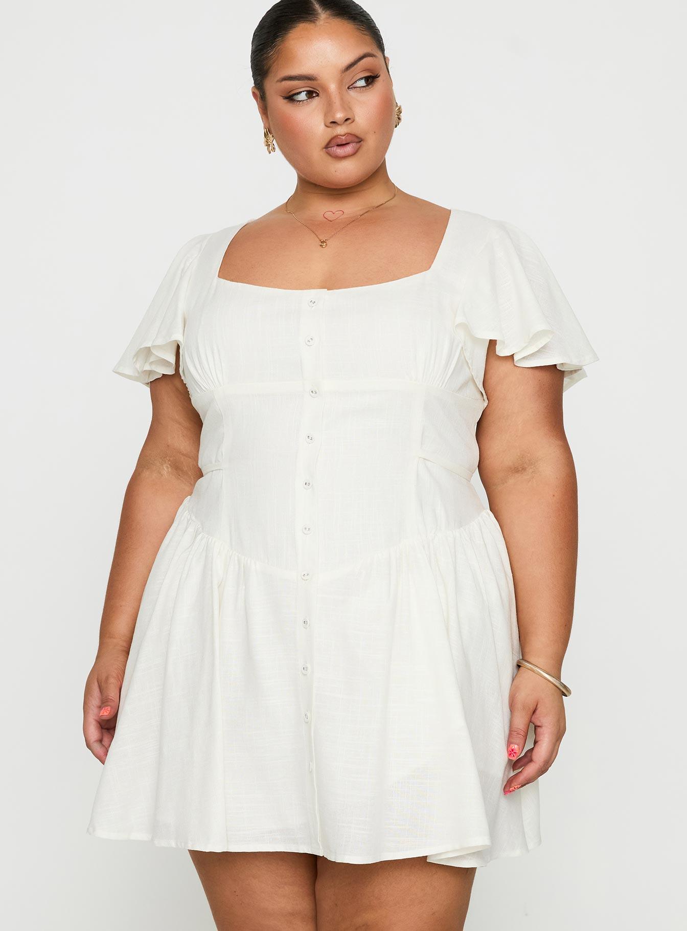 Forever More Mini Dress White Curve Product Image