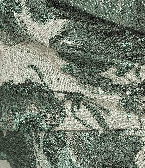 Alex Evenings Floral Metallic Print Jacquard Off The Shoulder Gown Product Image