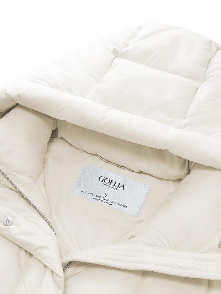 Cocoon Hooded Zip-Up Long Goose Down Coat Product Image