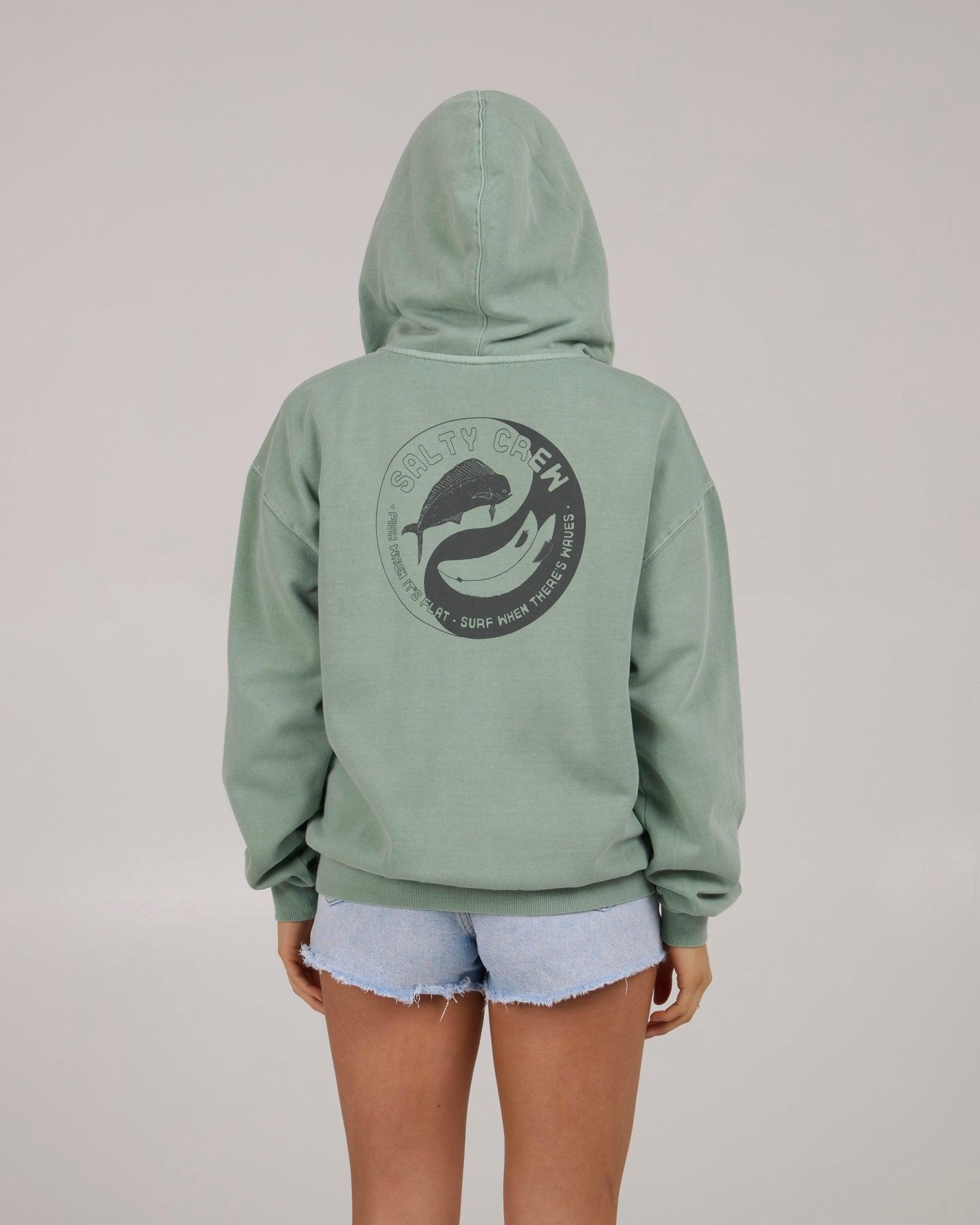 Fishin Yang Zip Hoody - Sage Product Image