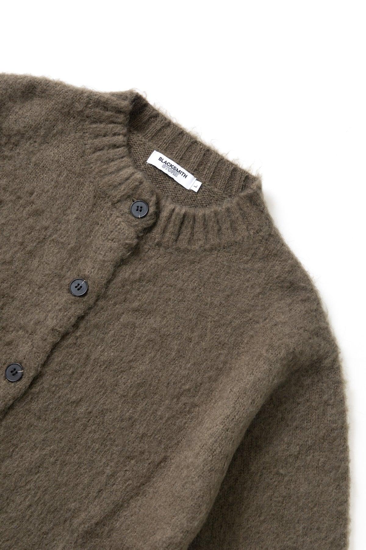 Blacksmith - Stand Collar Cardigan - Olive Product Image