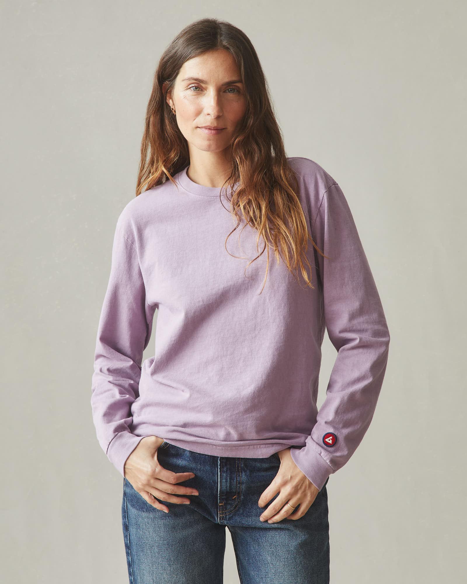 Women's Vintage Crew Long Sleeve Tee - Washed Very Grape Female Product Image
