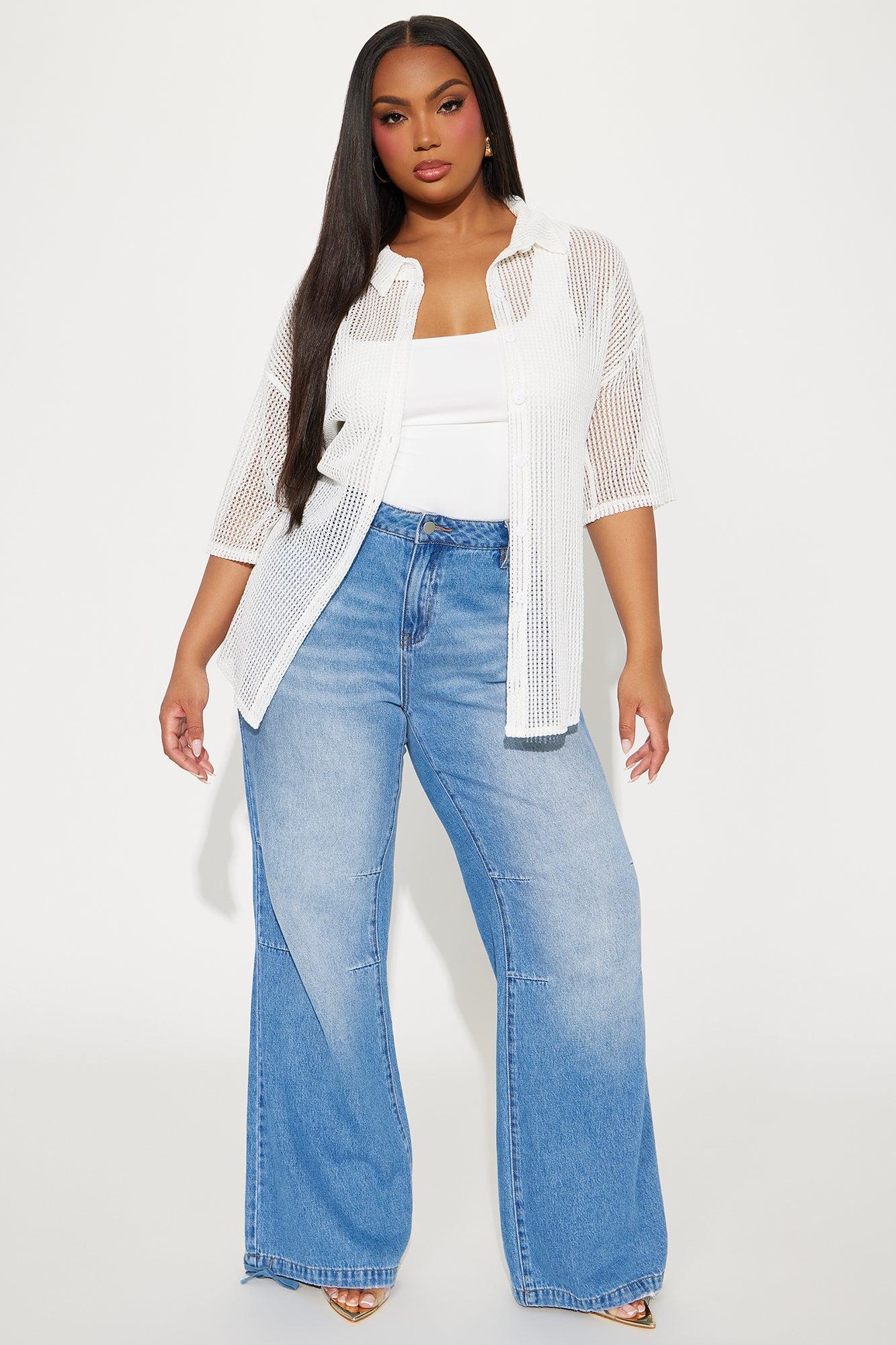 Bring The Sunshine Crochet Shirt - White Product Image