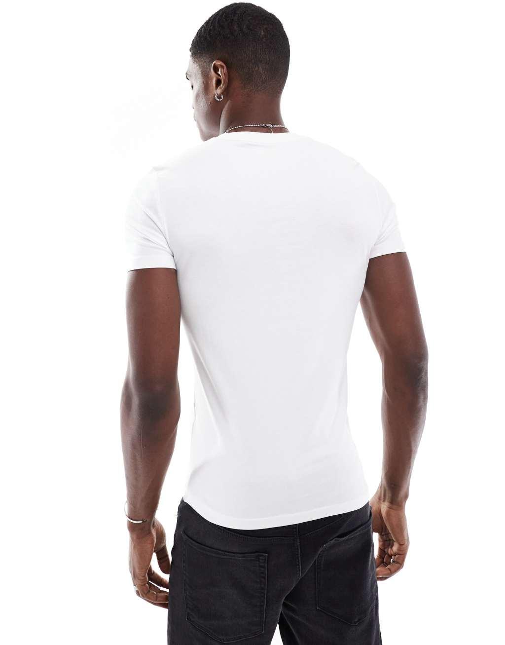 ASOS DESIGN essential 2 pack muscle fit t-shirts in black and white Product Image