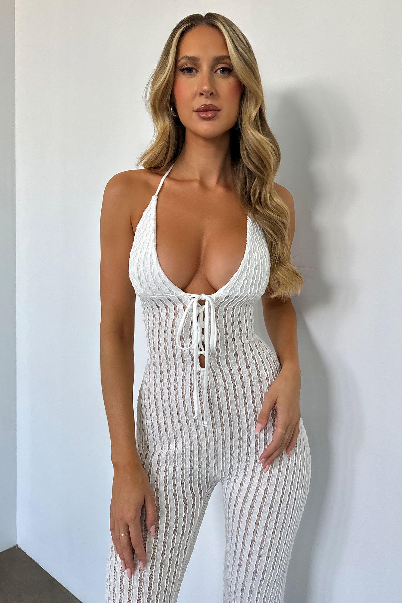 Tamarama Crochet Lace Jumpsuit - Off White Product Image