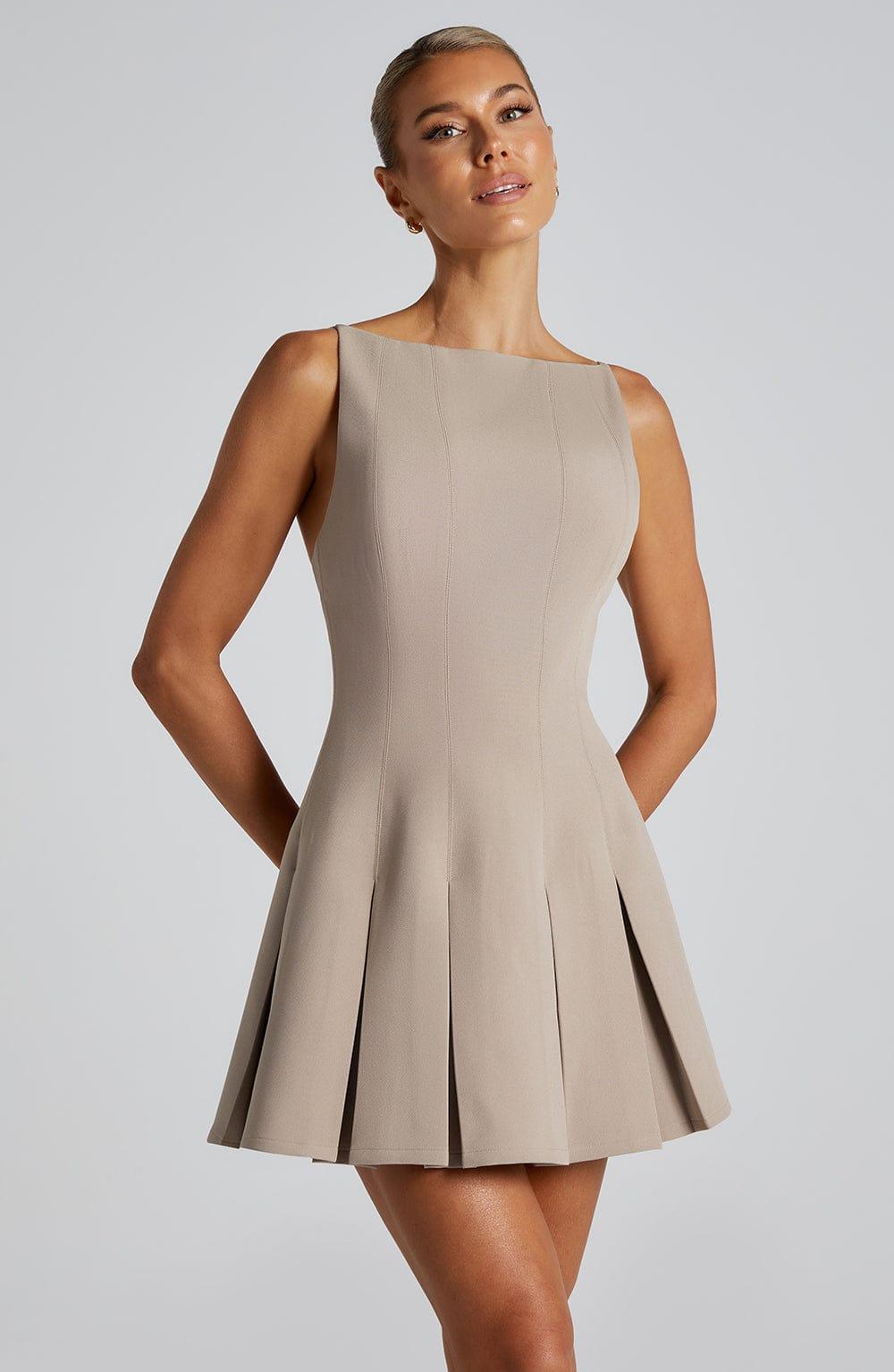 Rory Mini Dress - Taupe Product Image