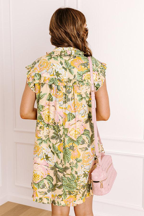 Rose Reverie Linen-Blend Mini Dress Product Image