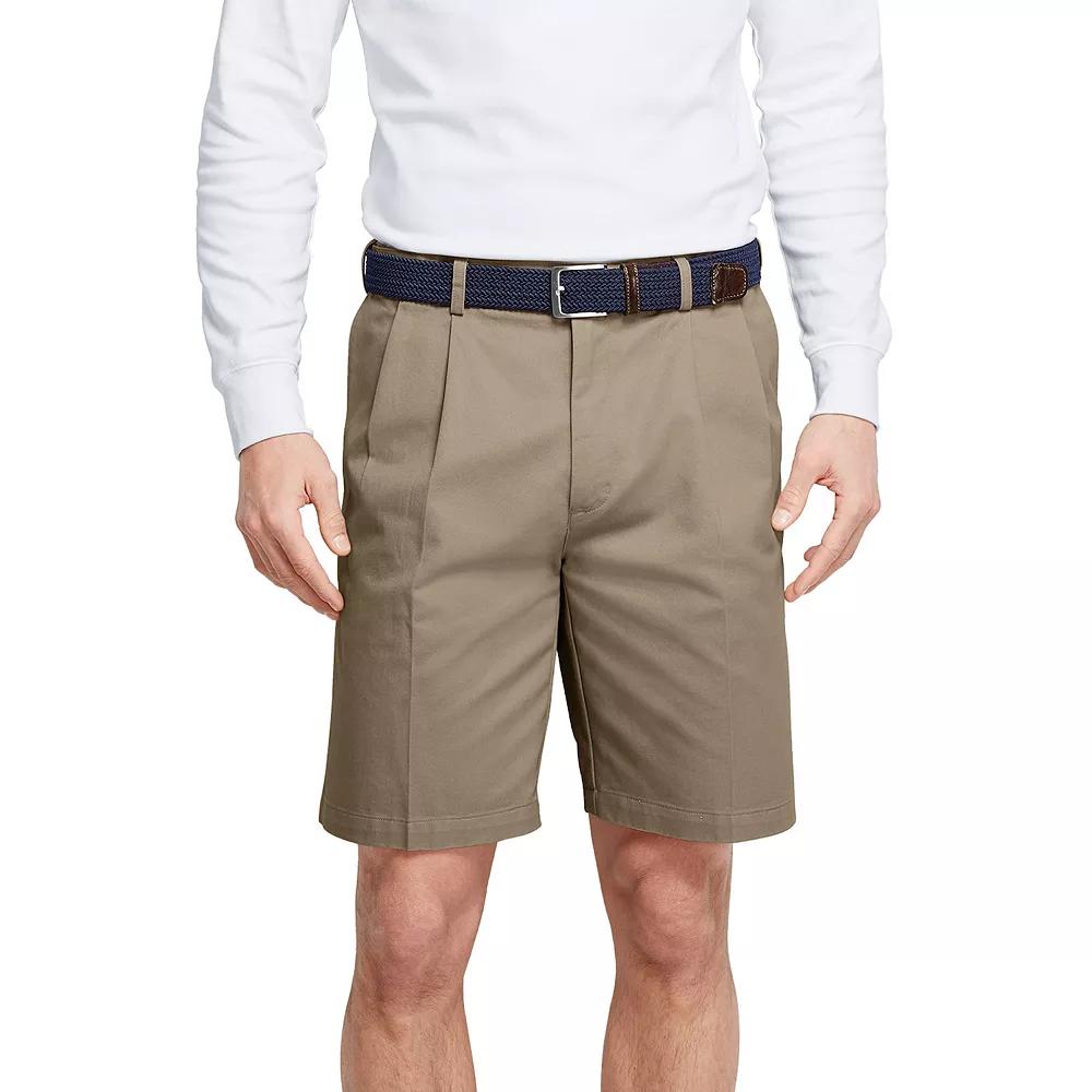 Big & Tall Lands' End Comfort Waist 9-inch No-Iron Pleated Chino Shorts, Men's,  Product Image