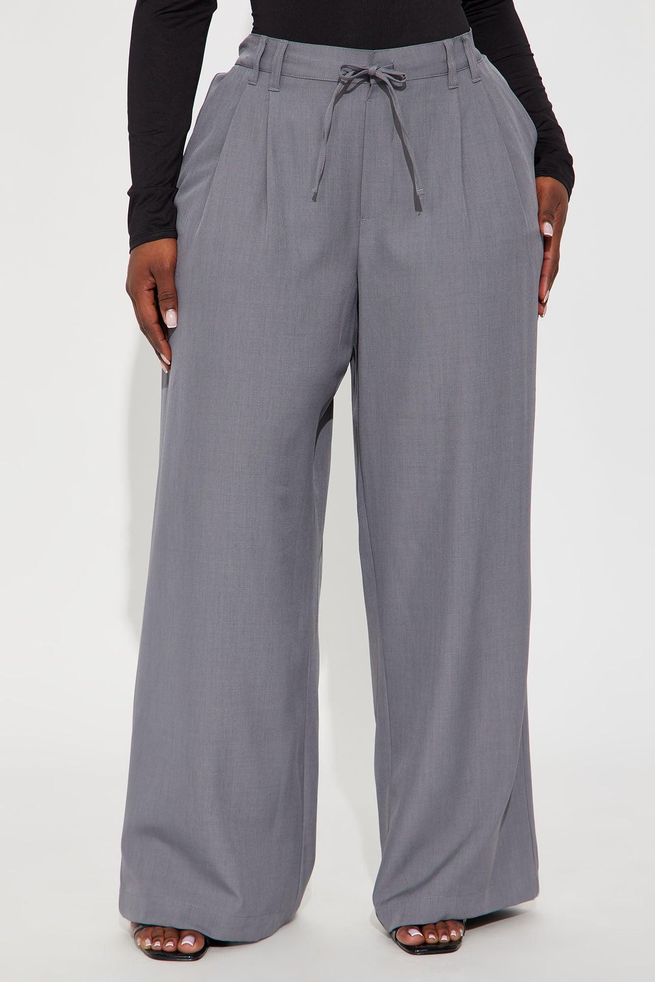 Cami Wide Leg Trouser Pant - Grey Female Product Image