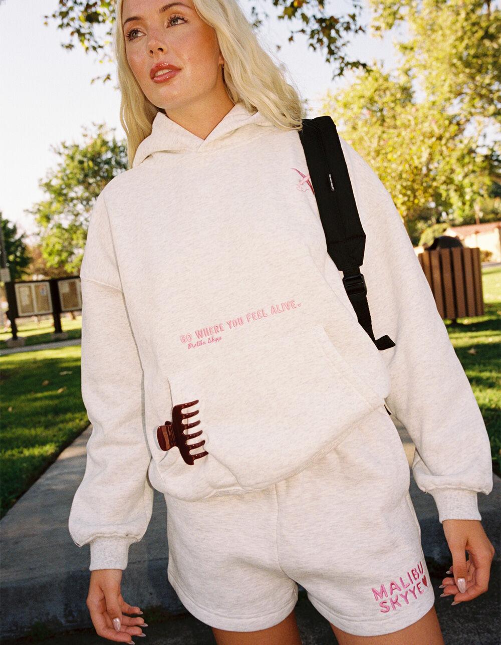 MALIBU SKYYE Feel Alive Womens Hoodie - HEATHER GRAY Product Image