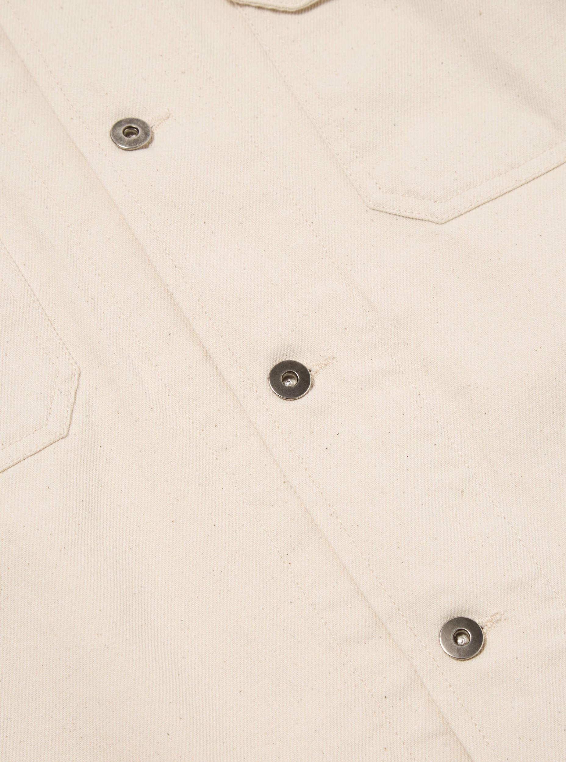 Universal Works Trucker Jacket in Ecru Recycled Cotton Product Image