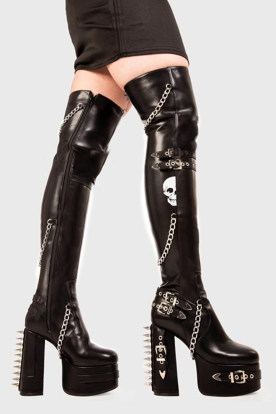 Scream Platform Thigh High Boots Product Image