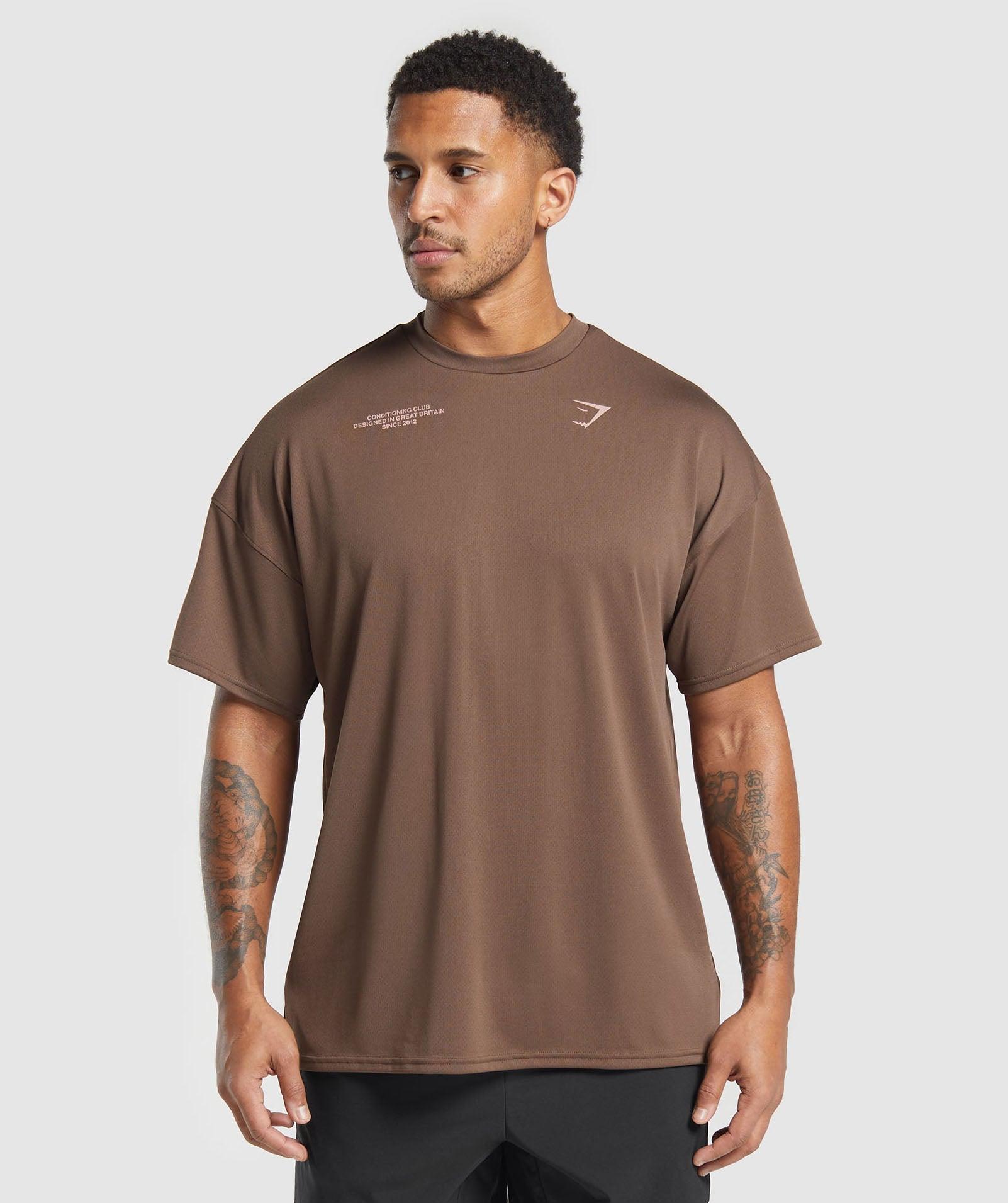 Gymshark Conditioning Club Oversized T-Shirt - Walnut Brown Male Product Image
