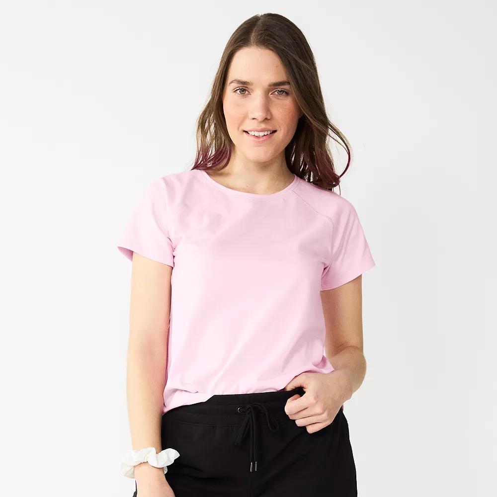 Petite Tek Gear® Core Raglan Tee, Women's, Size: XL Petite, Maria Pink Product Image