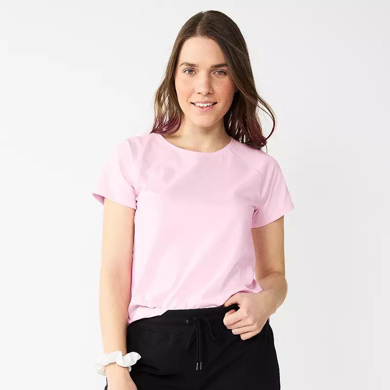 Petite Tek Gear® Core Raglan Tee, Women's, Size: XL Petite, Maria Pink Product Image