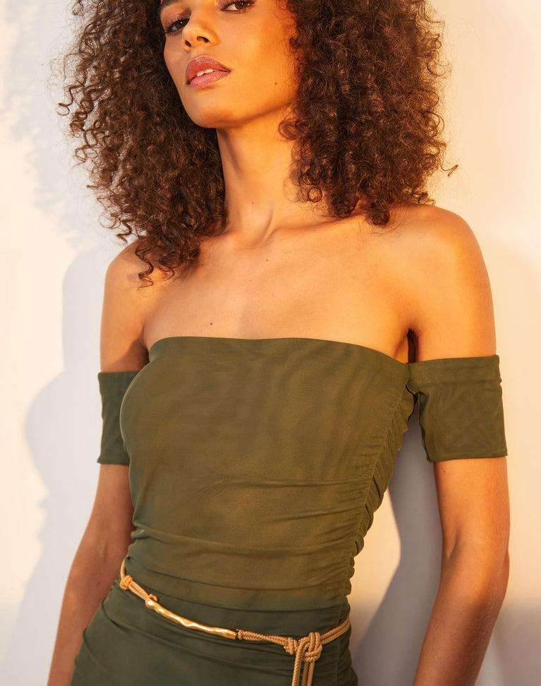 Brine Detail Long Dress (Exchange Only) - Evergreen Product Image