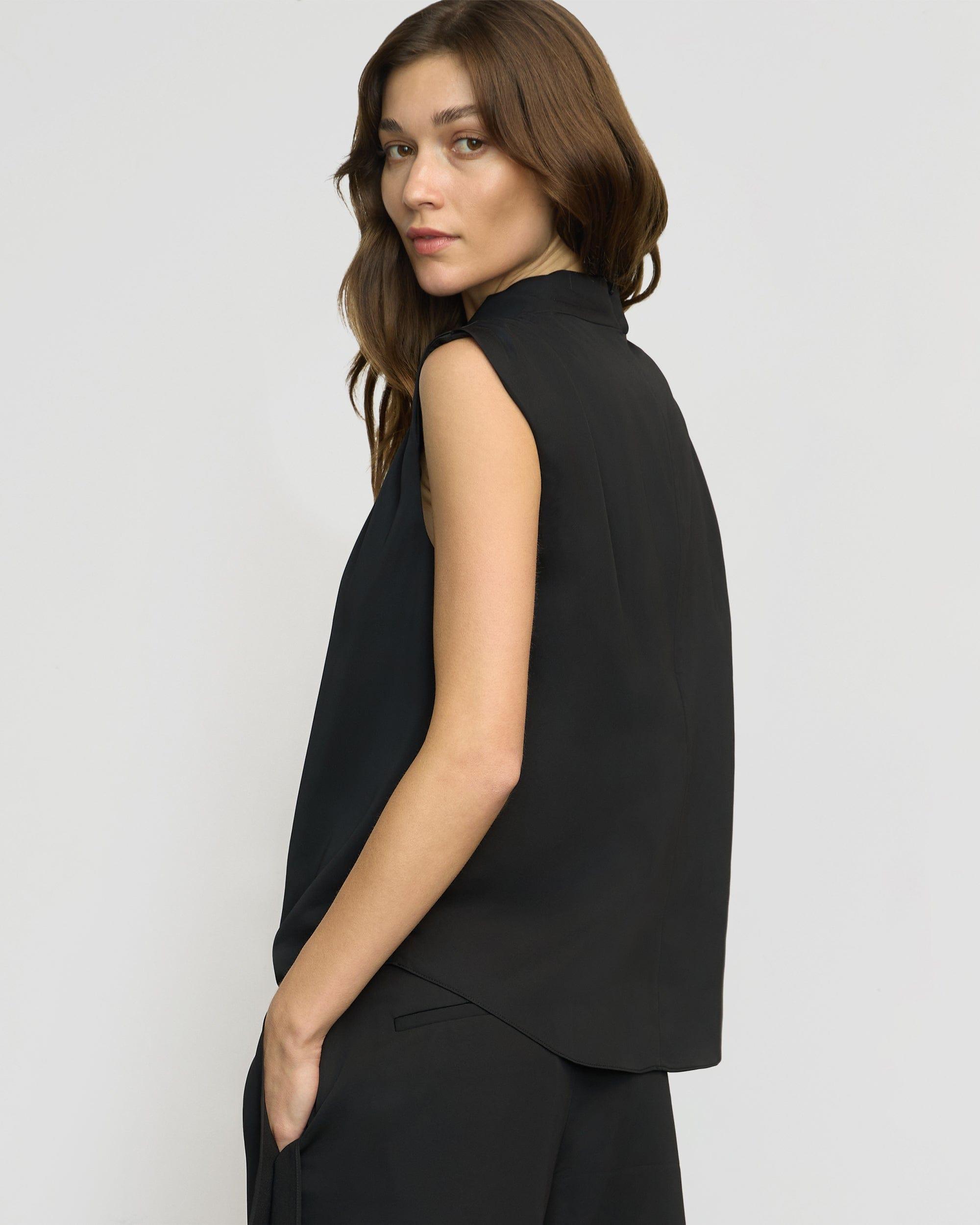 Allegra Gathered-Neck Sleeveless Blouse Product Image