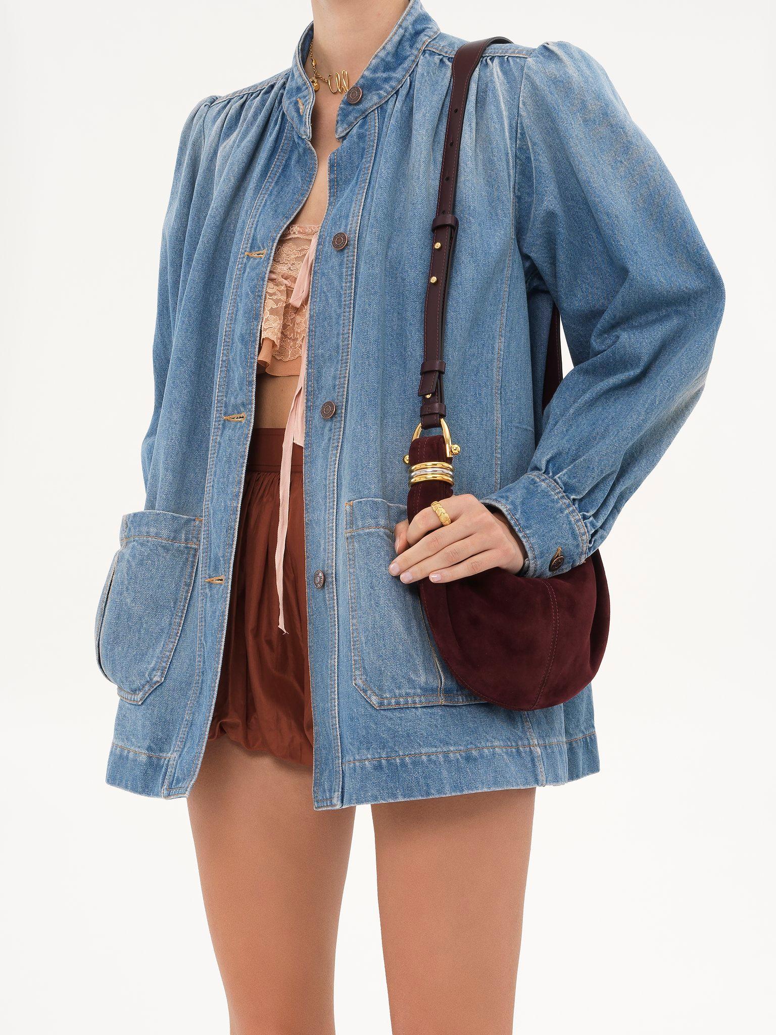 Mini Bracelet Hobo bag in suede leather Product Image