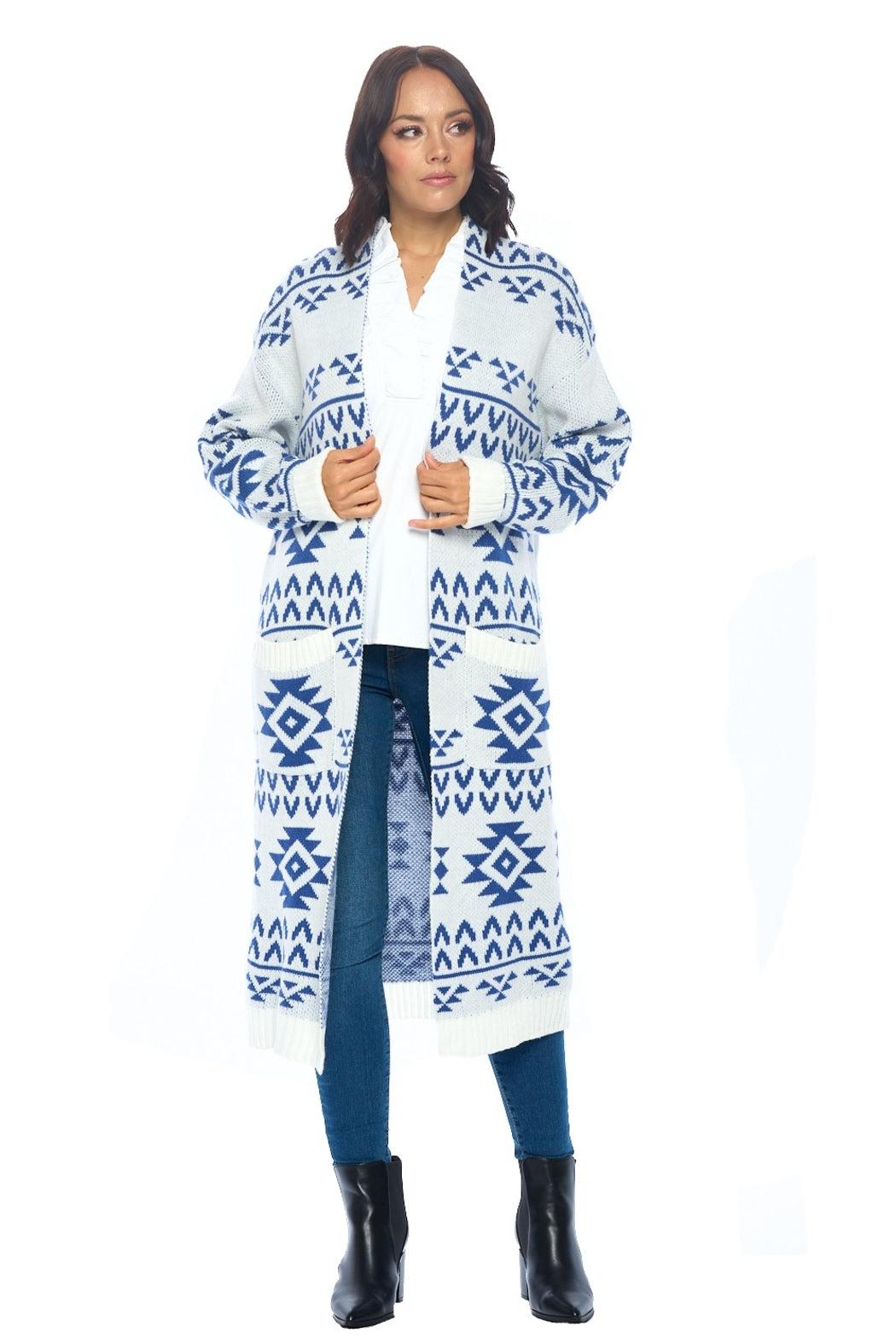 Blue Open Front Duster Product Image