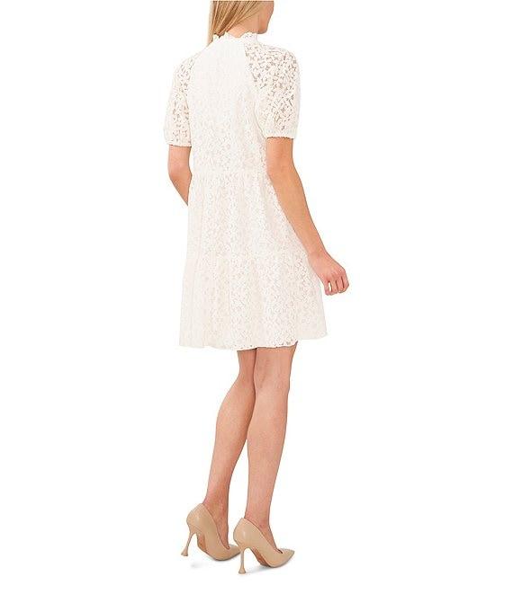 CeCe V Neck Baby Doll Lace Dress Product Image