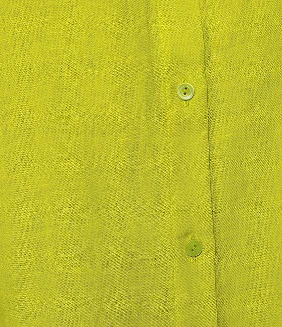Eileen Fisher Organic Handkerchief Linen Point Collar Sleeveless Button Front Shirt Product Image