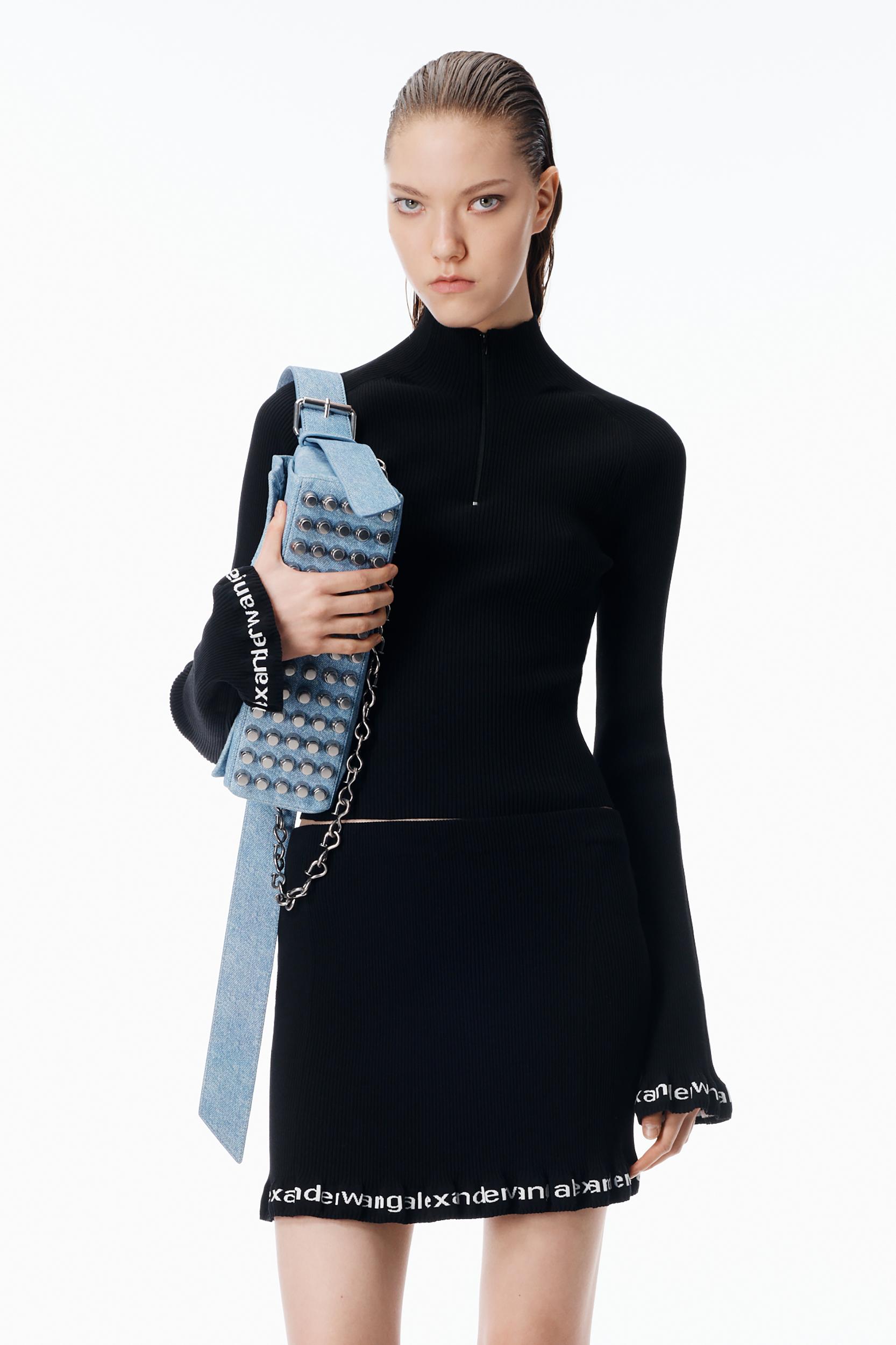 Long-sleeve Ruffle-hem Turtleneck Product Image