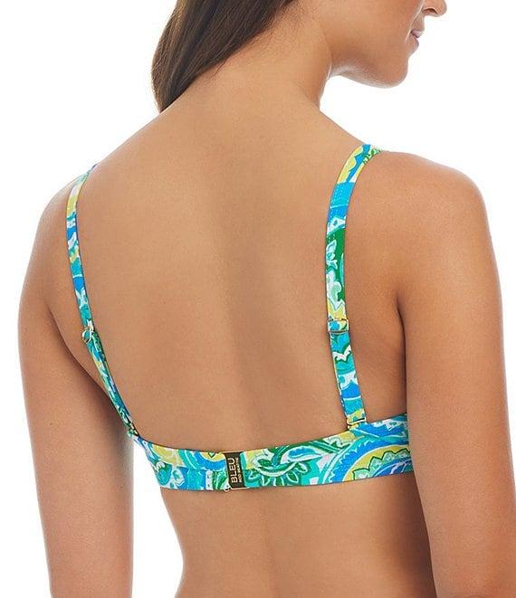 Bleu Rod Beattie More Is More Printed Sweetheart Neck Underwire Tie Front Swim Top Product Image