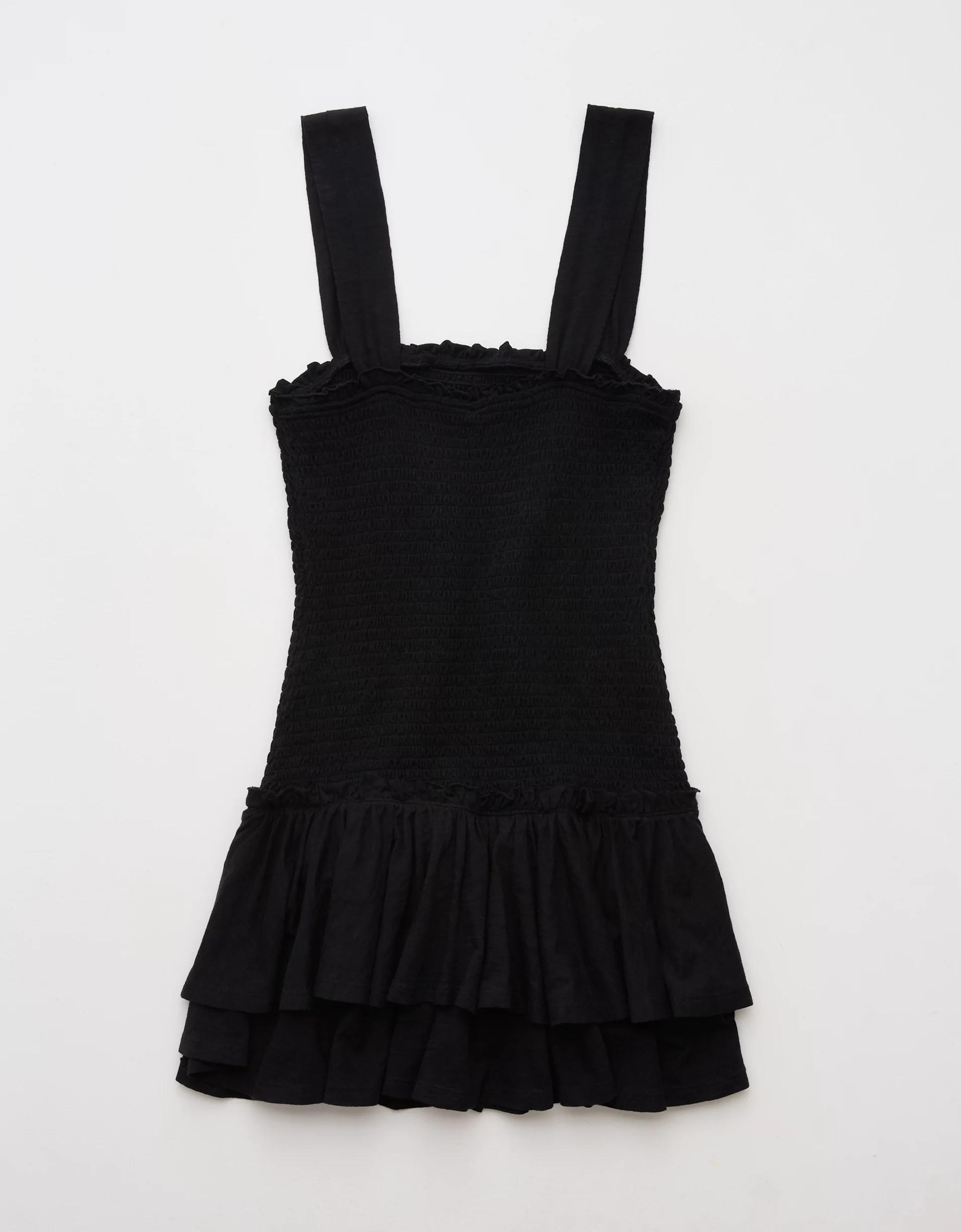 AE Sunchaser Knit Smocked Drop Waist Mini Dress Product Image