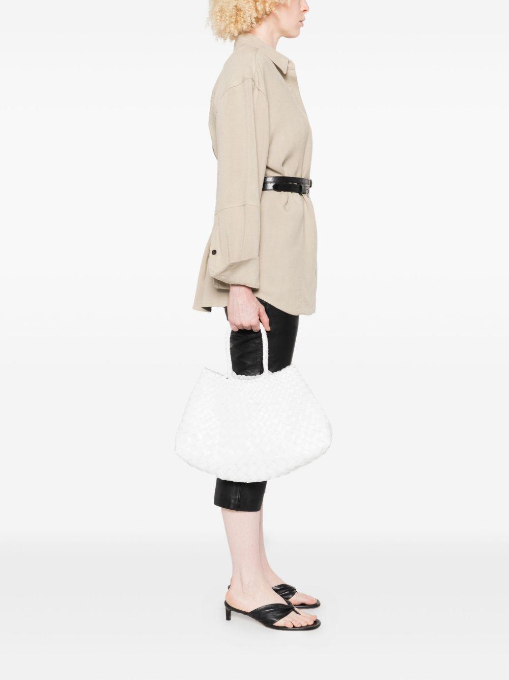 woven leather tote bag Product Image