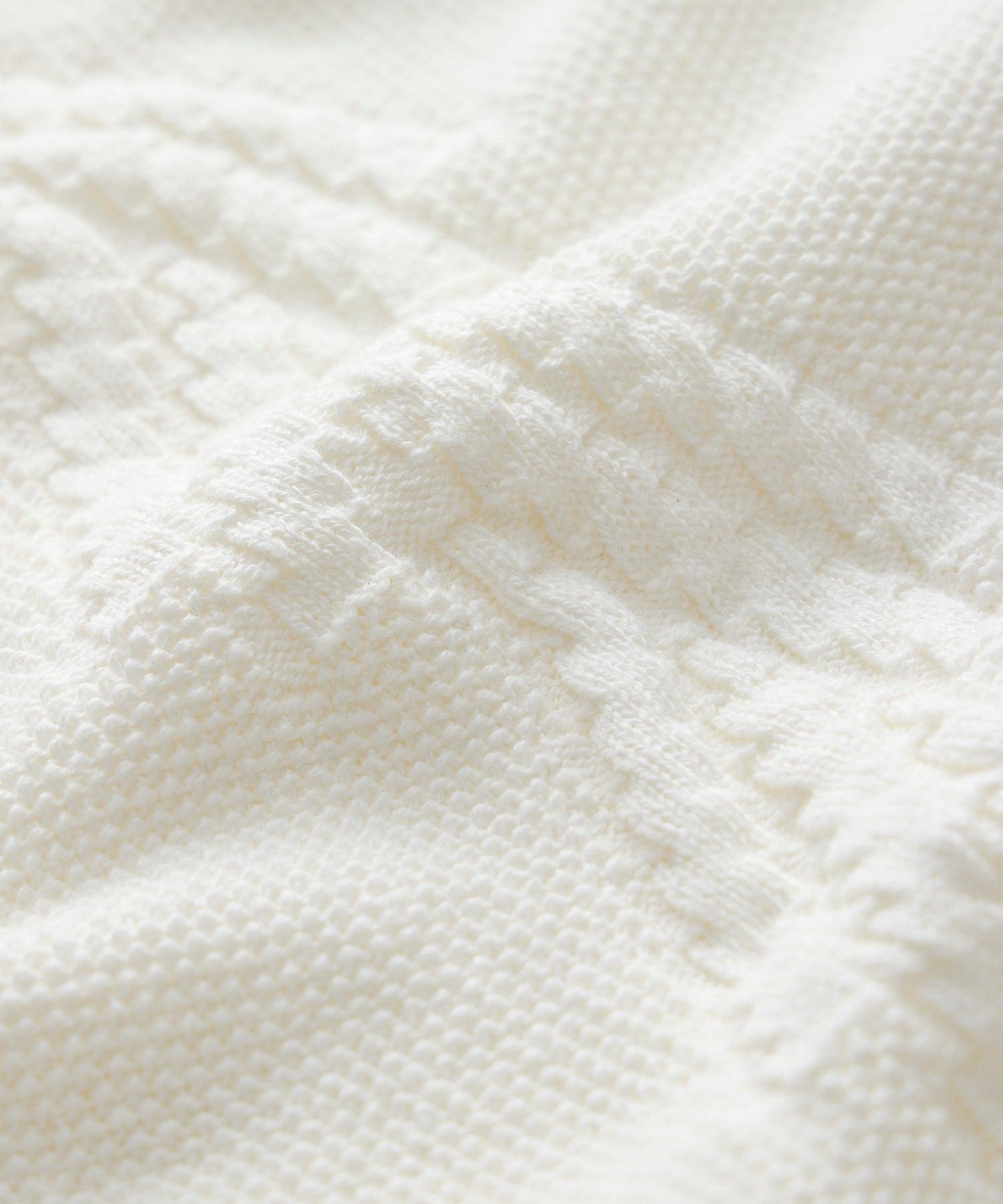 Cotton V-Neck Fisherman Sweater Product Image