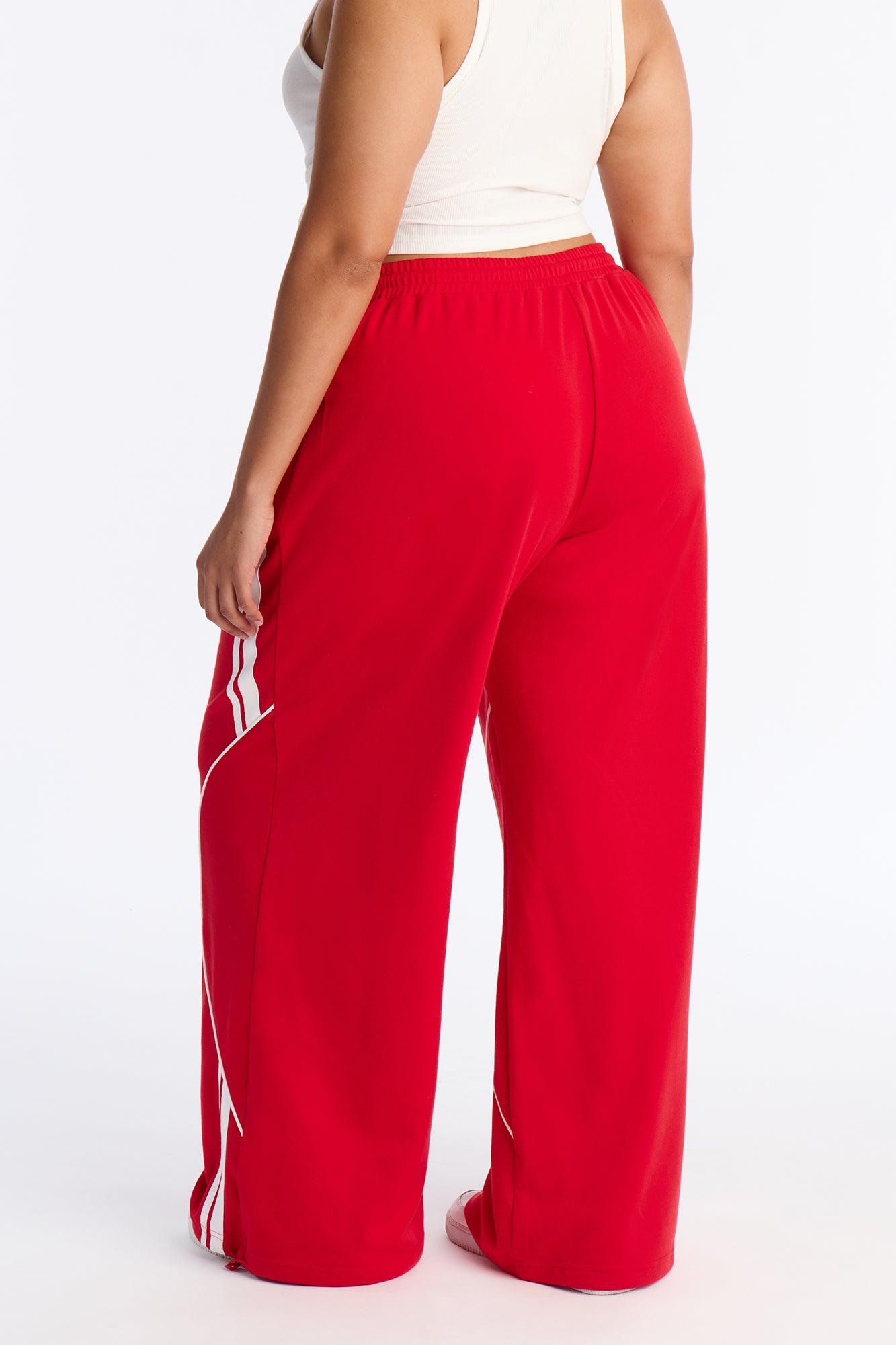 Jax Drawstring Wide Leg Pants 30″ - Red Female Product Image