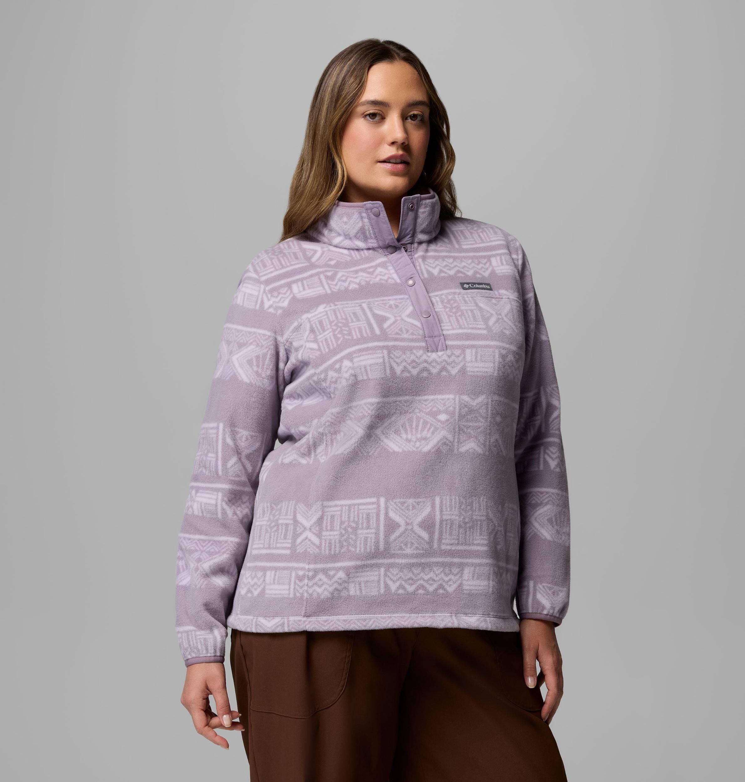 Columbia Womens Benton Springs Printed Half Snap Fleece Pullover - Plus Size- Product Image