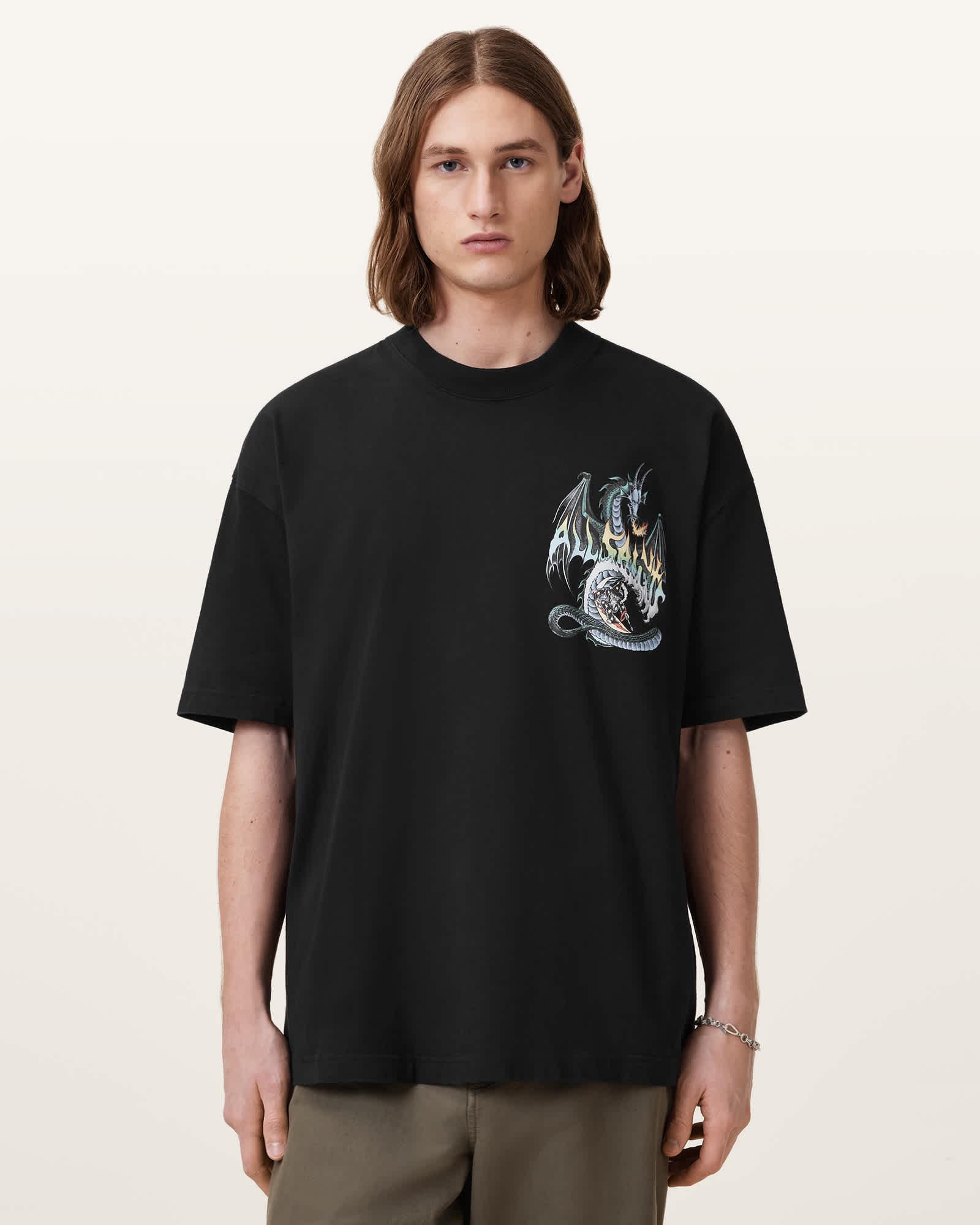 Dragon Wave Oversized Short Sleeve T-Shirt Product Image