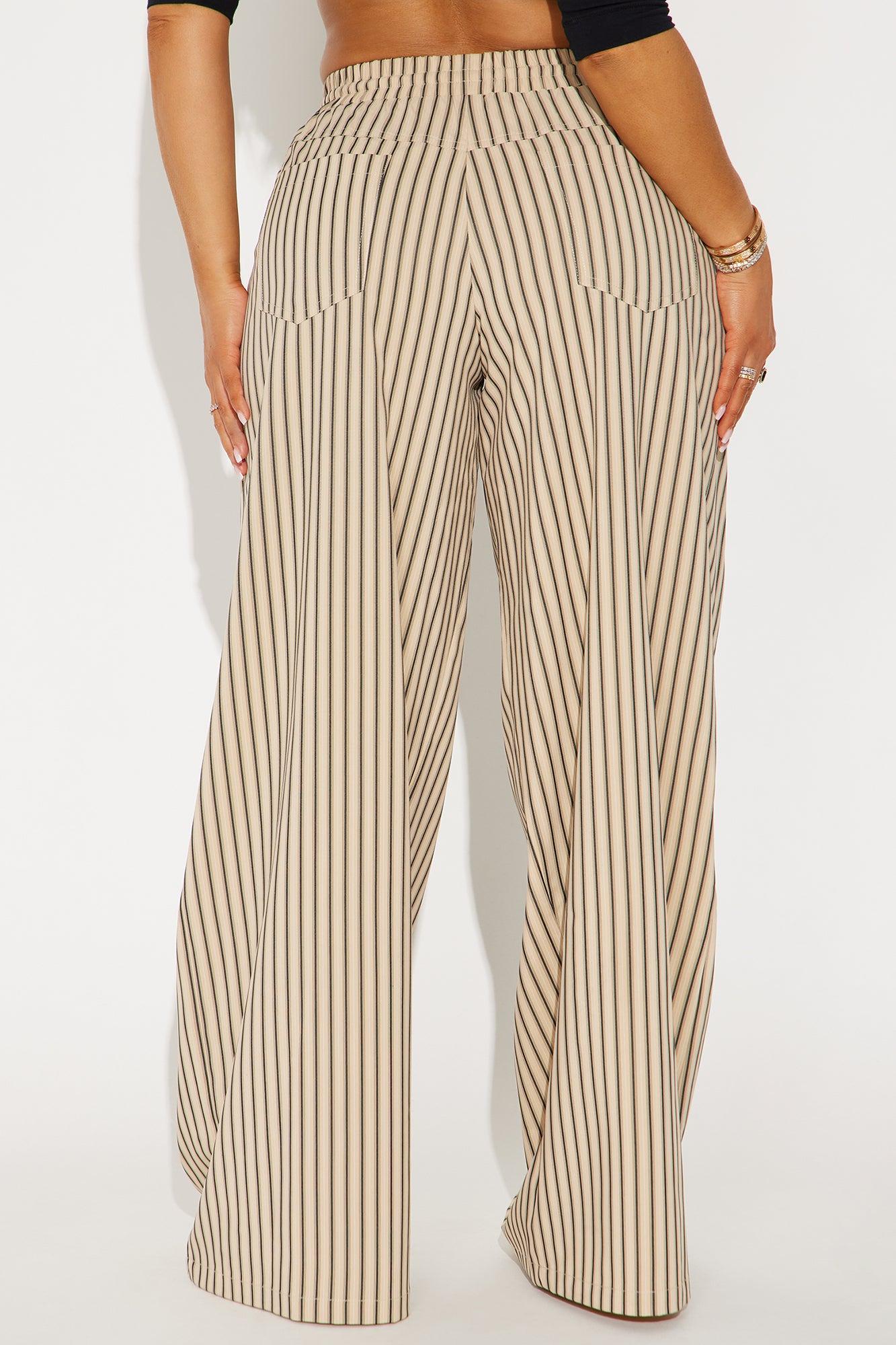 Timothy Striped Wide Leg Pant - Mocha Product Image