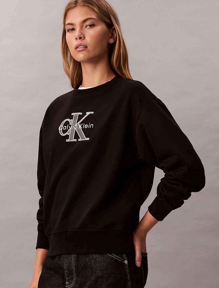Fleece Foil Monologo Relaxed Sweatshirt Product Image