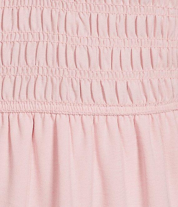 Blu Pepper Smocked V-Neck Flutter Tiered Midi Dress Product Image