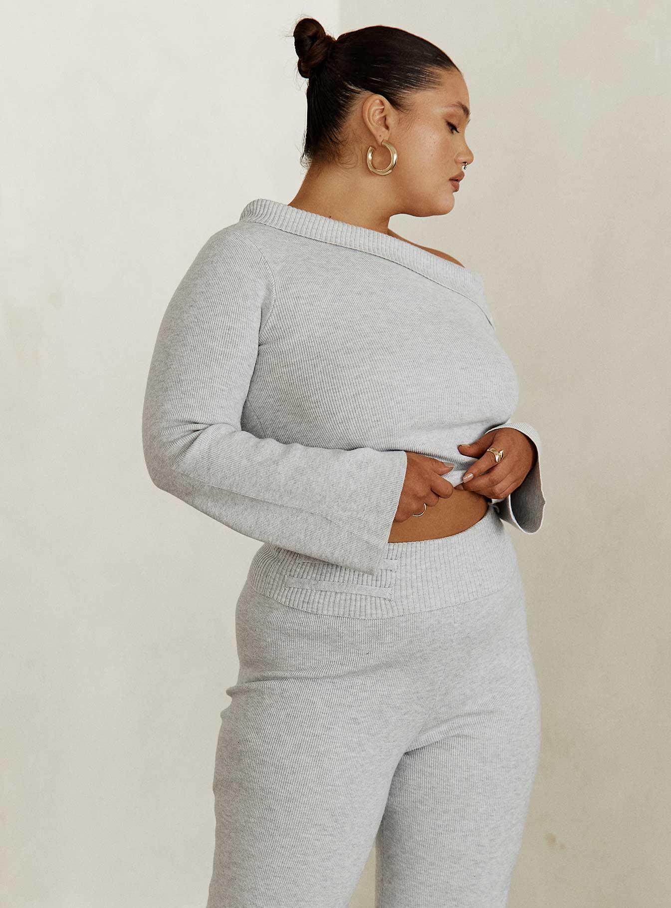 Sina Off The Shoulder Top Grey Curve Product Image