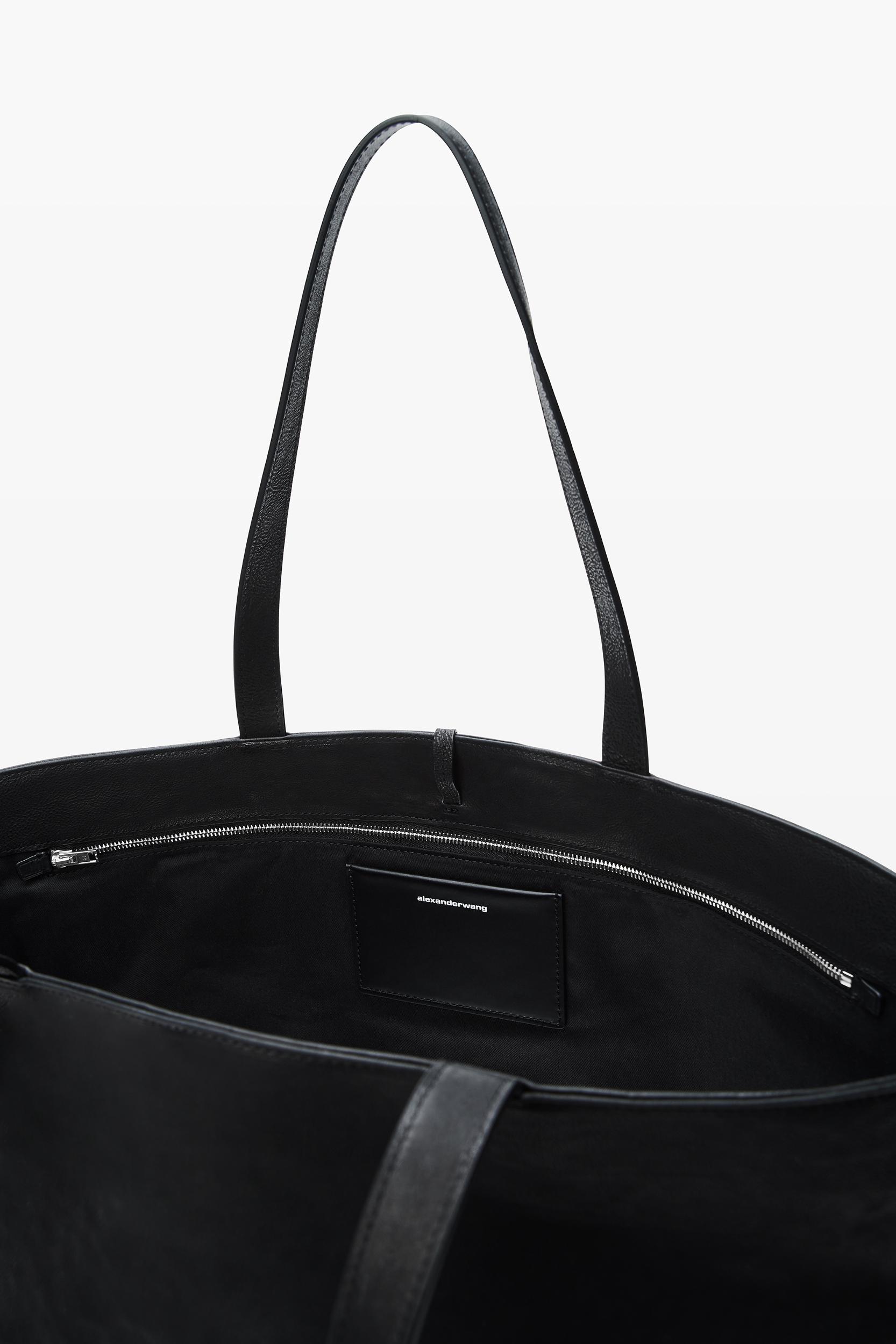 Black Leather Punch Tote Product Image