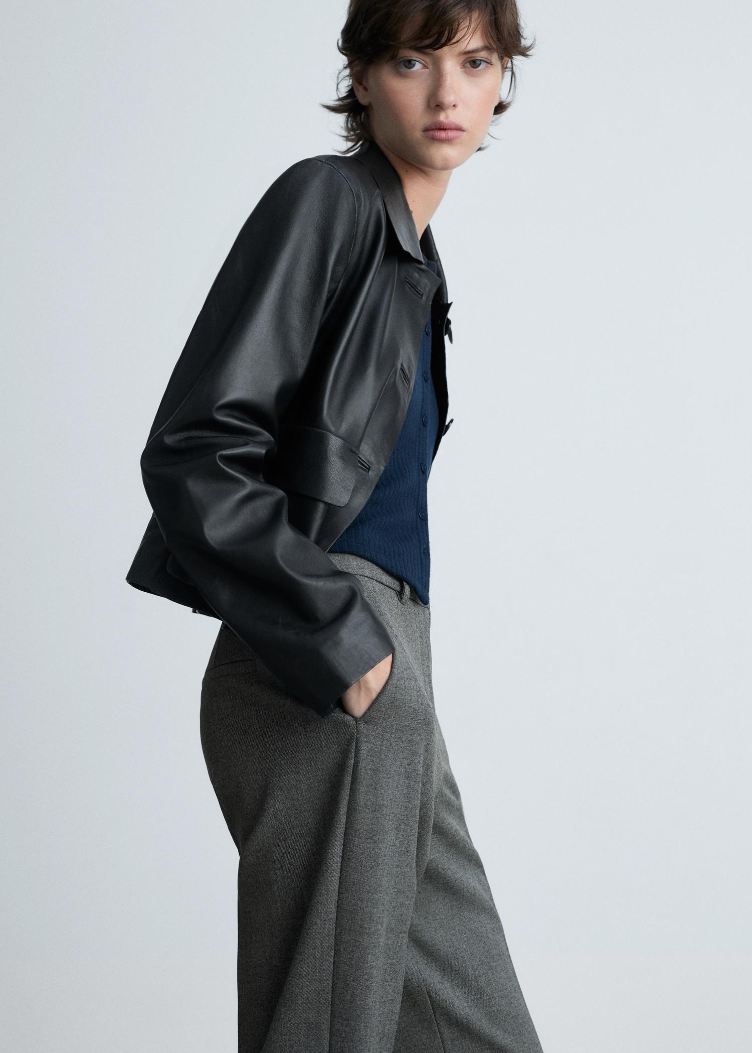 Straight mid-rise pants - Women | MANGO USA Product Image