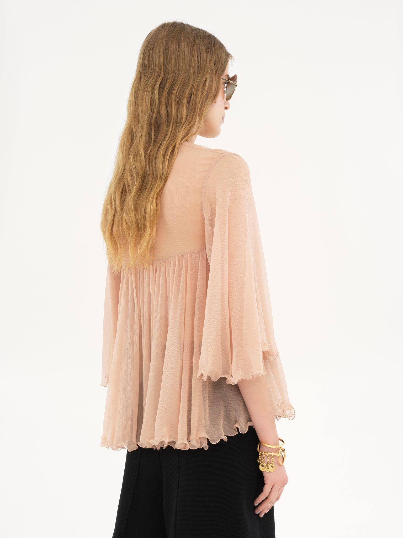 Pleated top in silk mousseline Product Image