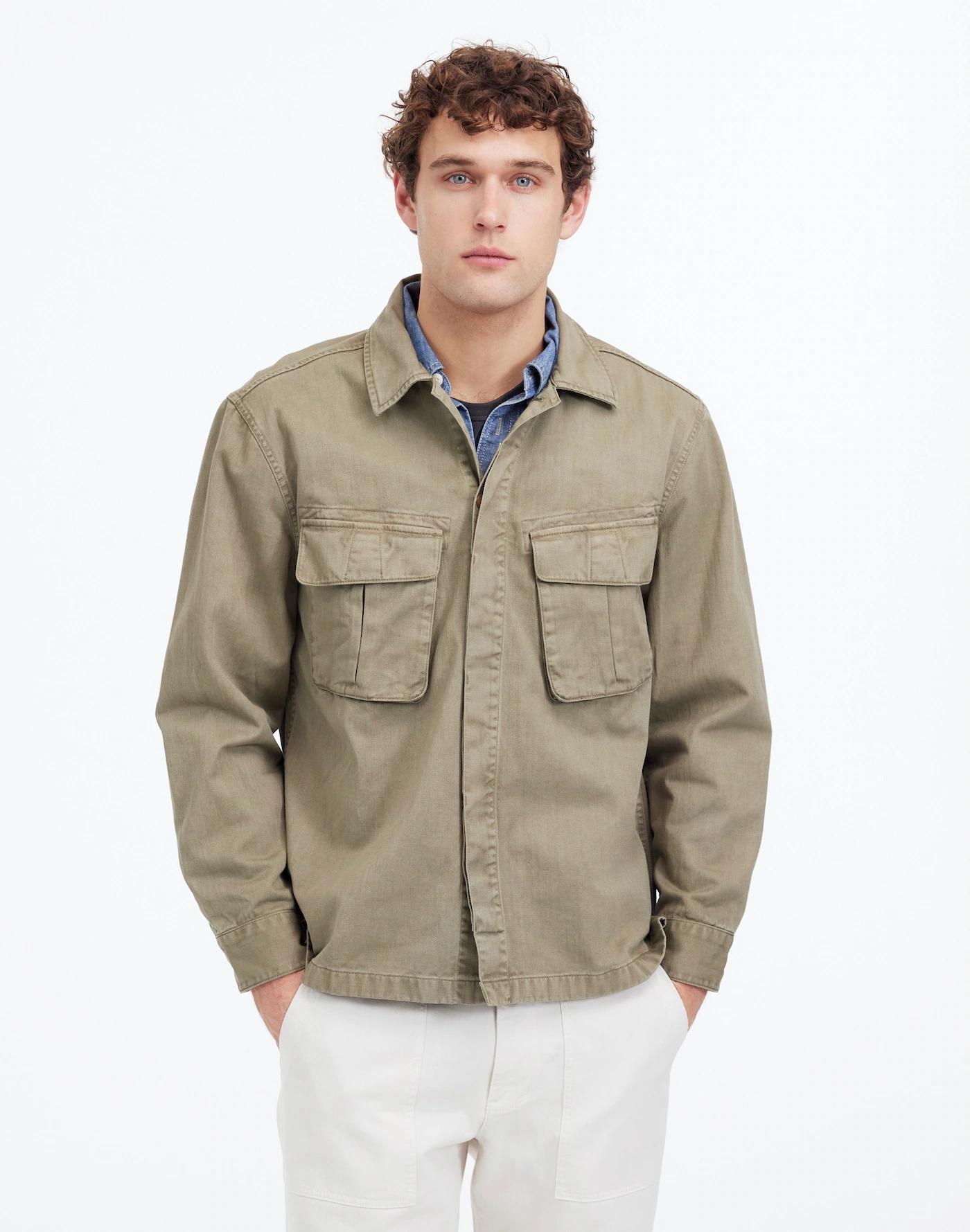 Utility Jacket in Garment-Dyed Cotton Twill Product Image