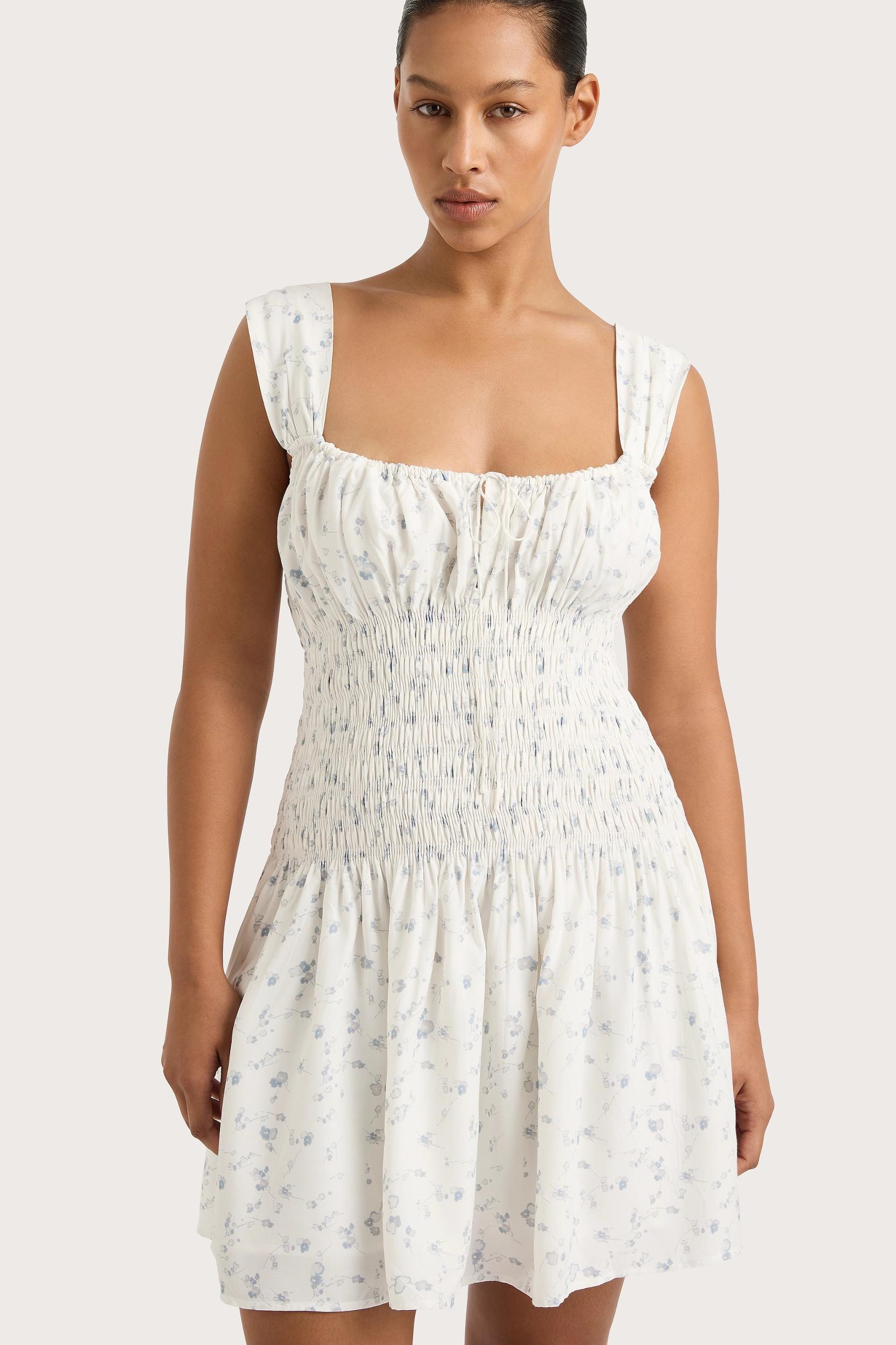 Pau Dress Blossom Egg Shell Powder Blue - Final Sale Product Image