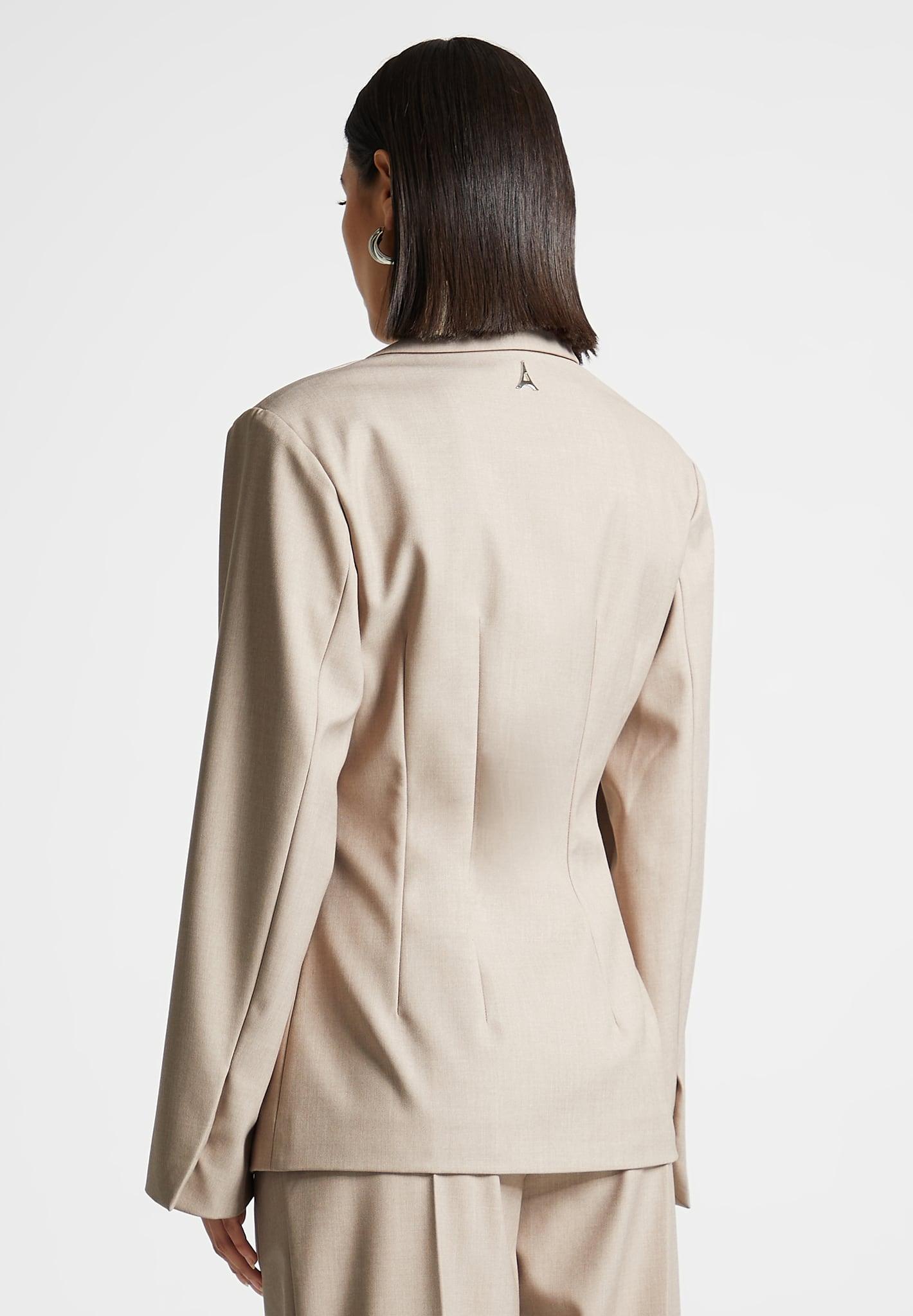 Tailored Double Breasted Blazer - Taupe Female Product Image