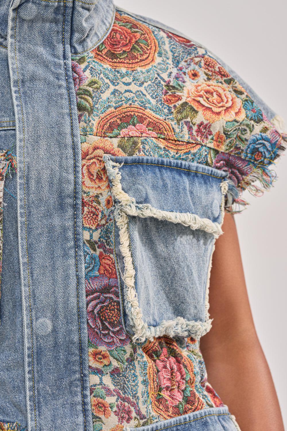 KAI PATCHWORK DENIM VEST Product Image
