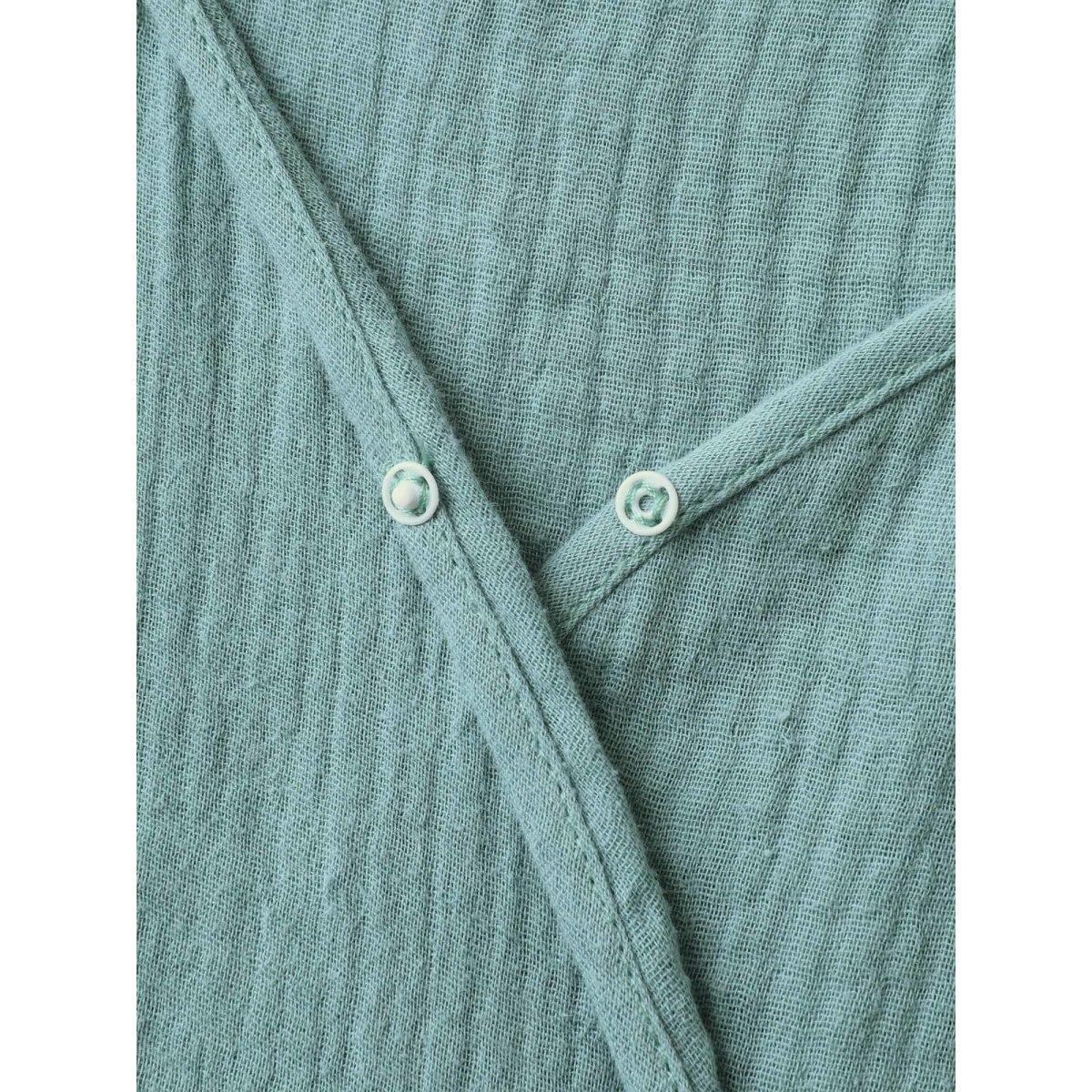 Plus Size Cotton Textured Cinched-Waist A-Line Midi Dress Teal Women Boho V-neck Sleeveless Curvy BloomChic 10/M Product Image