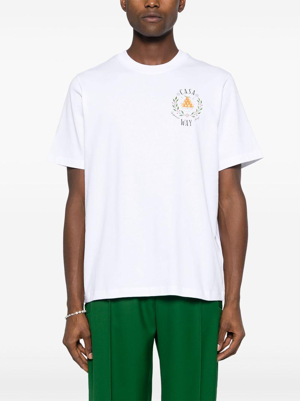 CASABLANCA Casa Way Organic Cotton T-shirt In White Product Image