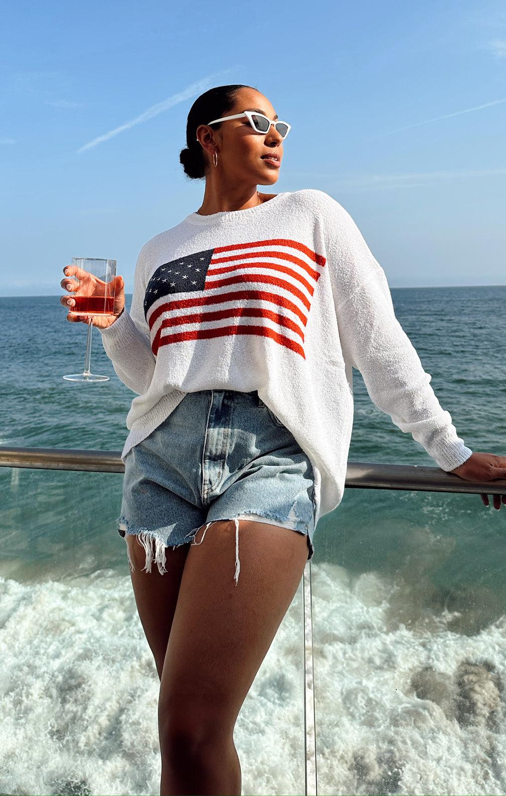 Woodsy Sweater ~ American Flag Knit Product Image