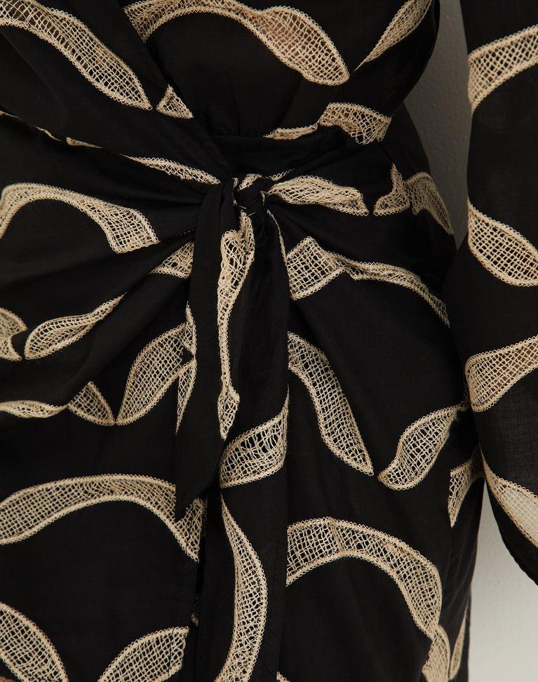 Eyelet Mea Short Dress - Black Product Image